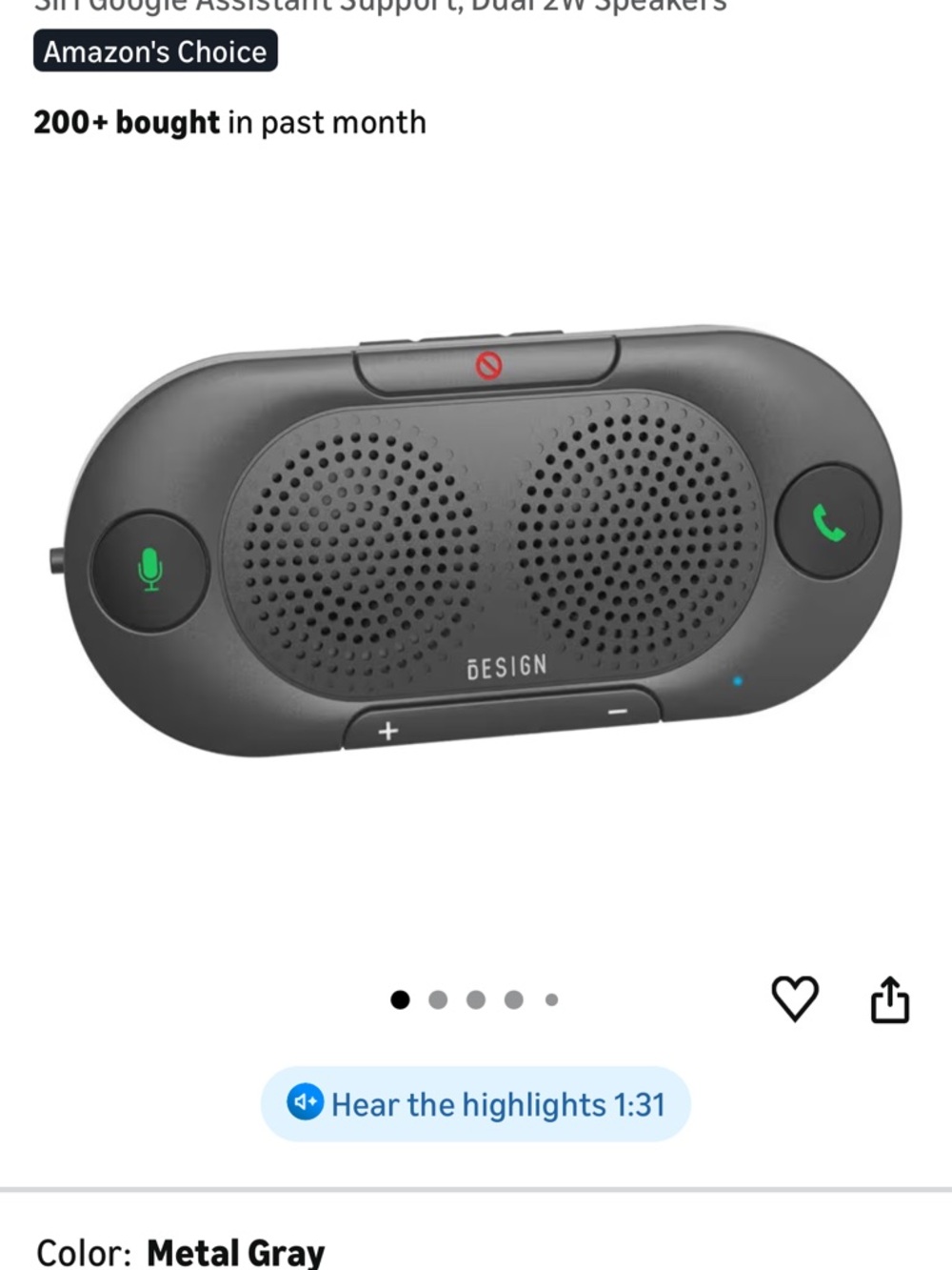 Portable Bluetooth  and car Speakerphone with slide on clip